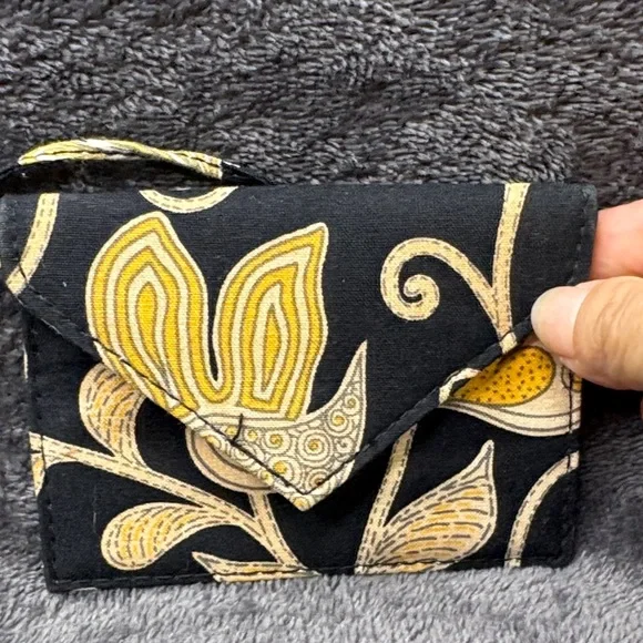 Vera Bradley Black and Yellow Patterned Wallet - Picture 10 of 12